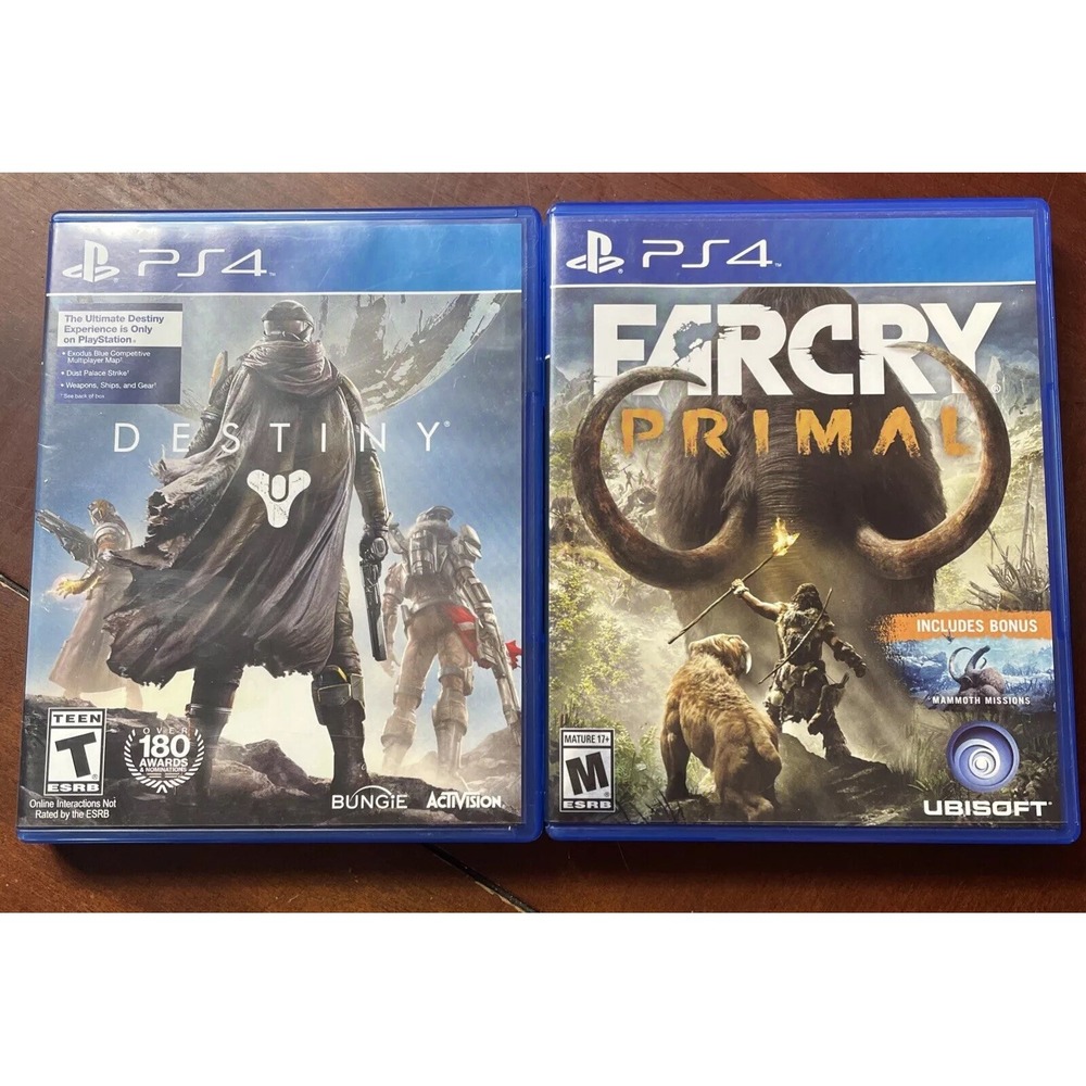 2 PS4 Games EUC Destiny (Sony PS4, 2014) And FarCry Primal (Sony PS4, 2016)